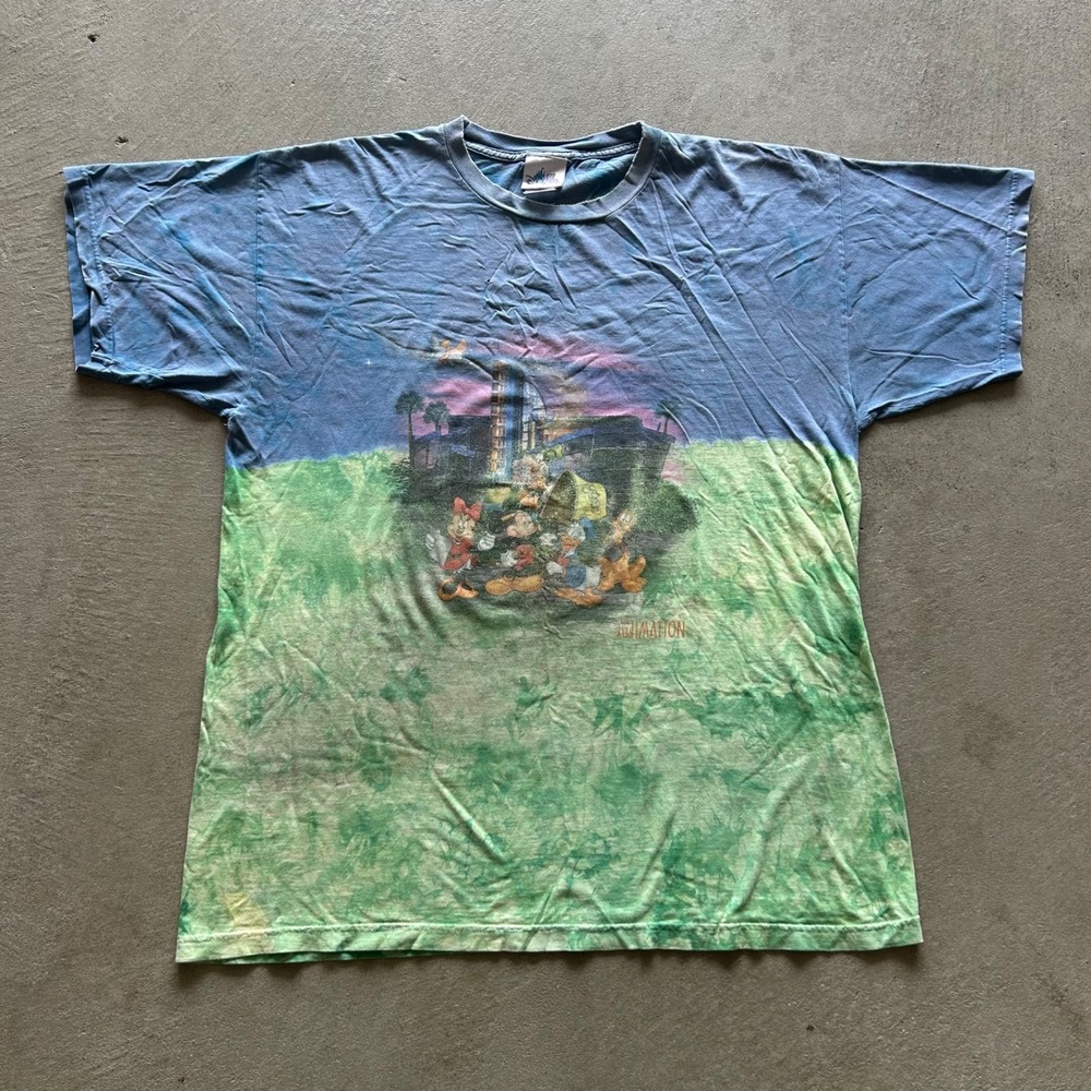 Vintage 90s Disney‎ Animation Shirt Size XL Green Blue Snow White Cinderella
